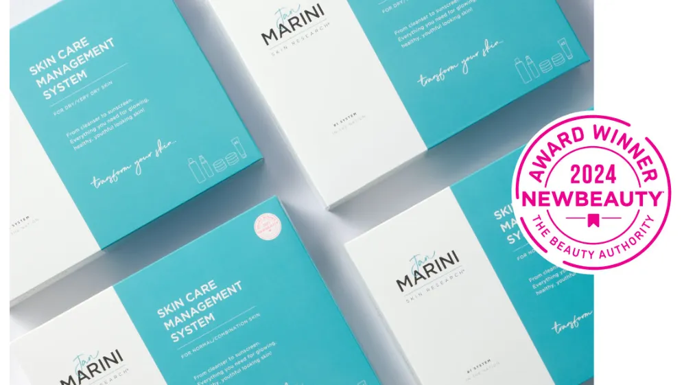 a display of Marini Skin Care Management System Boxes